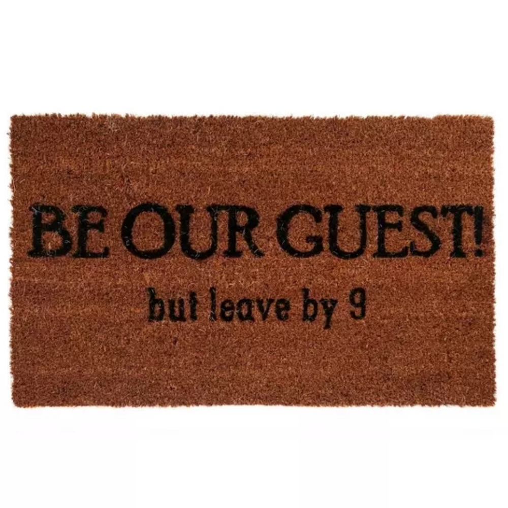 Welcome Mat with Black Text